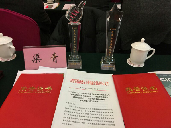 China Coal Group Chairman Awarded Shandong 2016 IOII Advanced Personal Honor